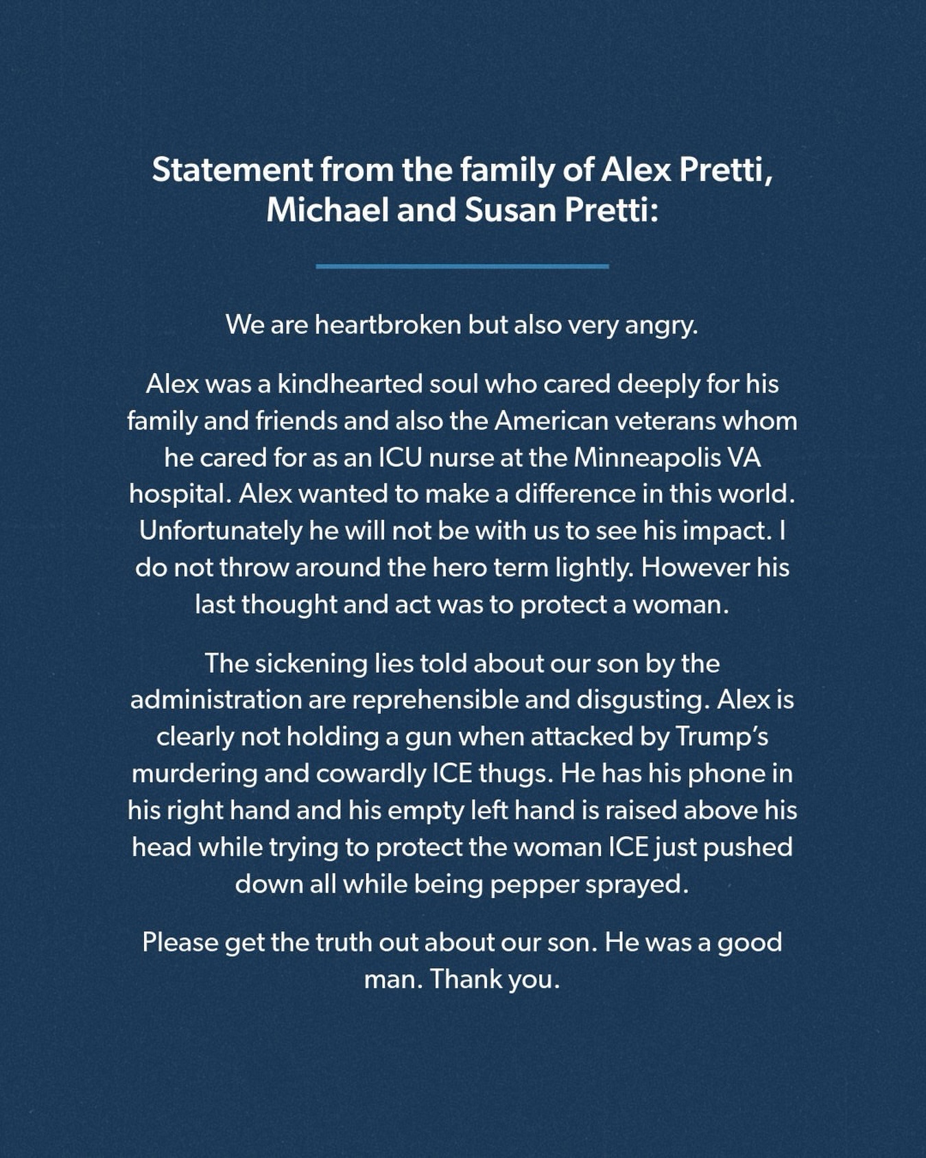 Alex Pretti family statement